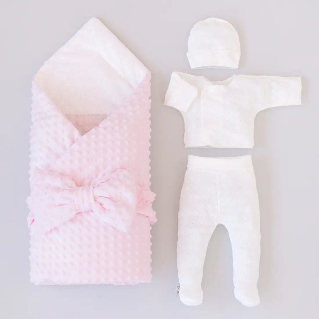 Комплект на выписку 5 предметов KiDi Первый гардероб лето, розовый 56-62 см