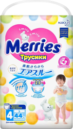 Трусики Merries L 9-14 кг 44 штуки
