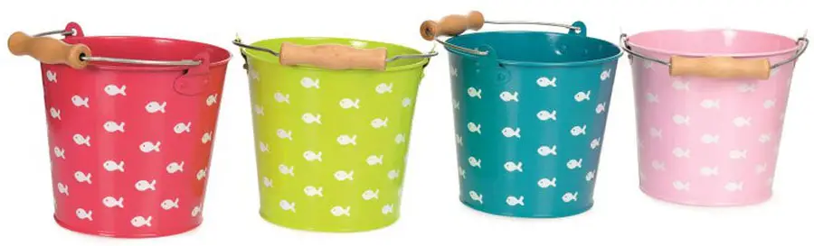 Ведро рыбки металлическое