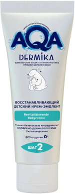 Фотография товара Восстанавливающий детский крем-эмолент AQA baby Dermika, 75 мл