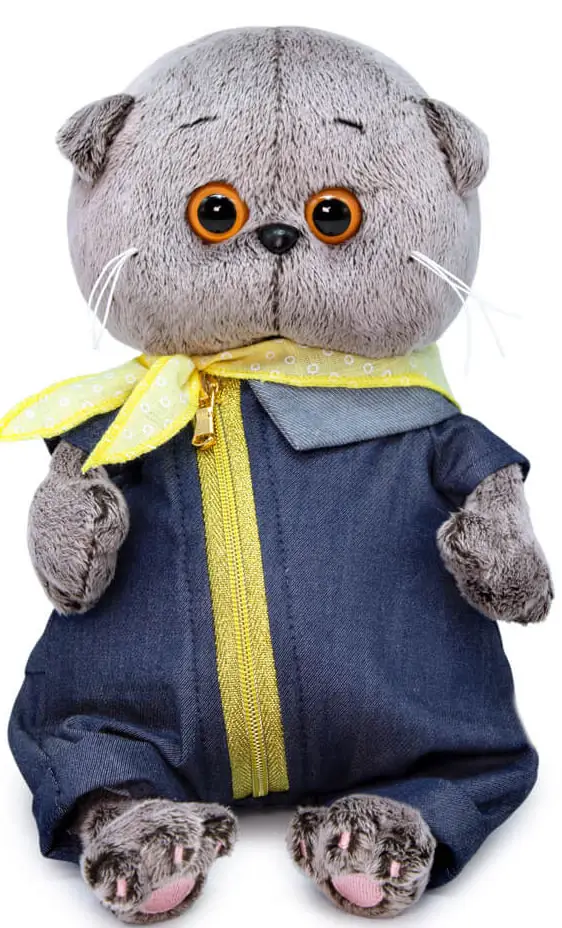 Игрушка мягконабивная Басик Baby в джинсовом комбинезоне