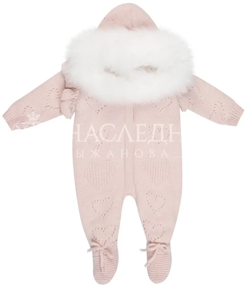 Комбинезон с капюшоном на молнии Наследник Выжанова розовый 56-62