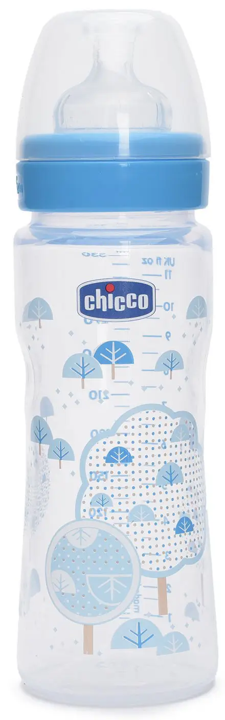 Бутылочка с силиконовой соской Chicco Well-Being Boy 330 мл от 4m+