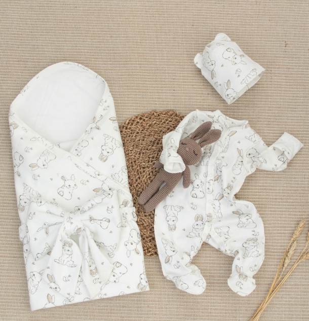 Фотография товара Комплект на выписку 4 предмета "Ежики.Плед" лето (р. 16 (рост 50-56 см))