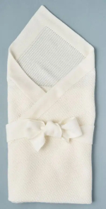 Фотография товара Плед вязаный и лента Little Star Классика крем 90х90 см