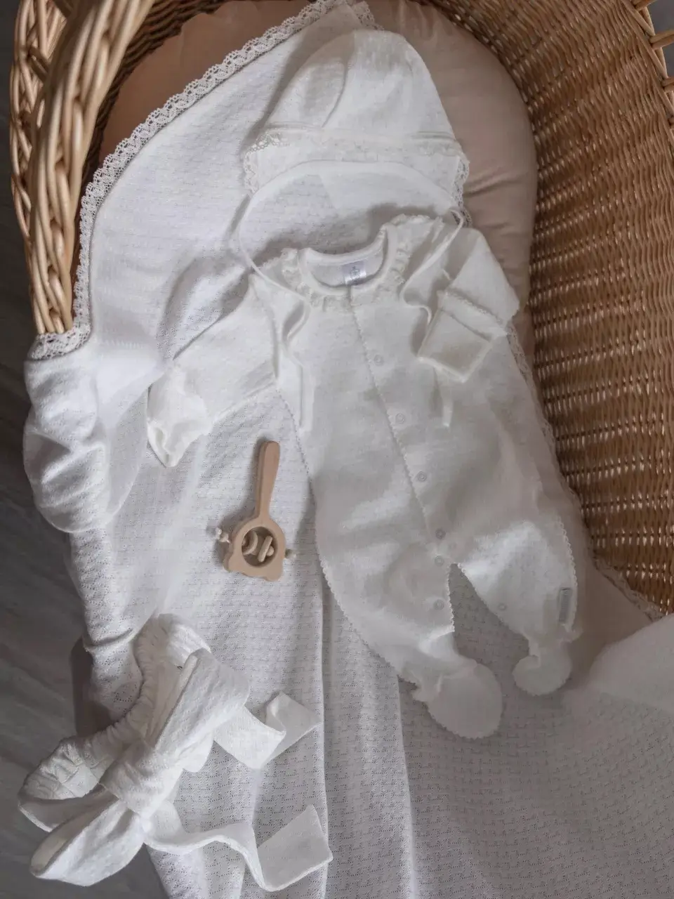 Комплект для новорожденного Наследник Выжанова, р. 62-40, цв. экрю 