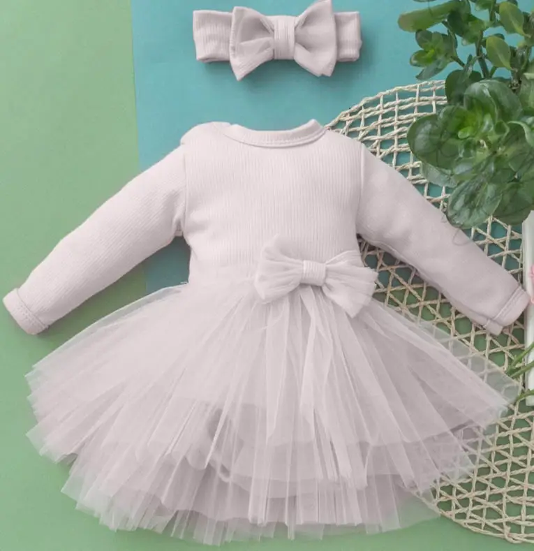 Платье-боди KiDi kids "Трио", с повязкой на голову, цвет пыльная сирень, р. 18, на рост 56-62 см