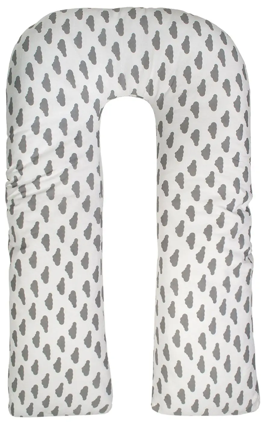 Наволочка к подушке для беременных AmaroBaby U-образная Облака серый