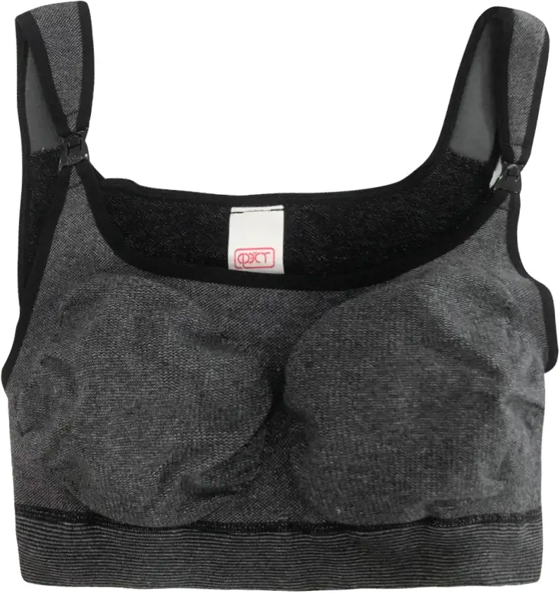 Майка бесшовная укороченная для кормящих женщин Фэст антрацитово-серый, чёрный размер 158,164-96-102