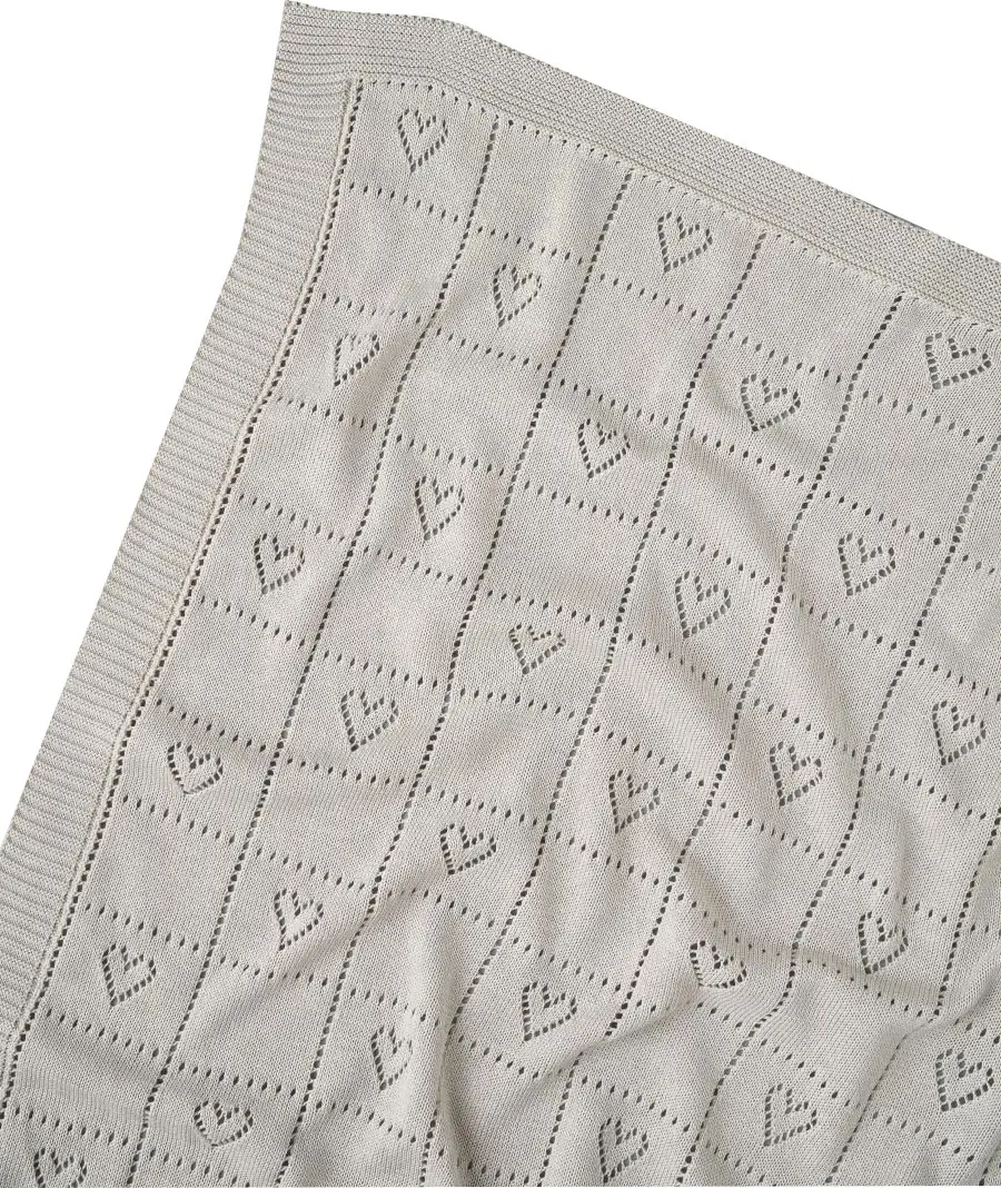 Плед вязаный My Love Little Star, 90х90 см, хлопок, серебристый, арт. 0511