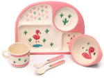 Фотография товара Набор бамбуковой посуды Крошка Я Фламинго 5 предметов