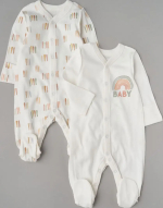 Фотография товара Комбинезон Little Star на кнопках 2 шт "Радуги", крем, р.68