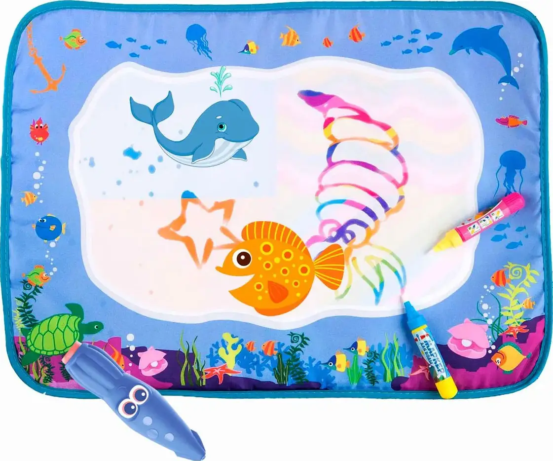 Коврик водная многоразовая раскраска Bondibon Подводный мир, световые эффекты