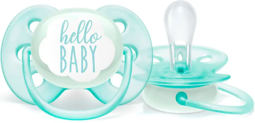 Пустышка Philips Avent Ultra Soft Hello с футляром для хранения и стерилизации 0-6 месяцев
