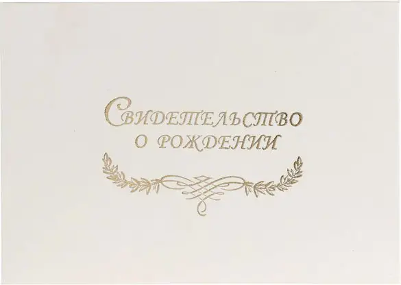 Папка для свидетельства о рождении Белая бумвинил ламинат А5 9148684