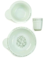 Фотография товара Комплект посуды Happy Baby ударопрочный (15005), olive