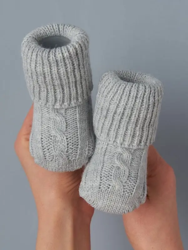 Носочки вязаные Little Star серый 12 см