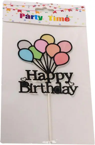 Топпер Страна Карнавалия Счастливого дня рождения, шары,  22х10 см