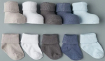 Фотография товара Носочки тонкие с подворотом Little Star, белый, светло-голубой, индиго, жемчужный, т.серый, 5шт/уп, 8 см