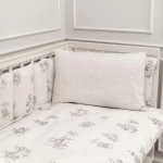 Набор для прямоугольной кроватки 6 предметов "Мышкины каникулы", серый