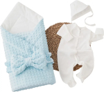 Фотография товара Комплект на выписку 4 предмета Первый гардероб, голубой, лето, р. 16, рост 50-56 см