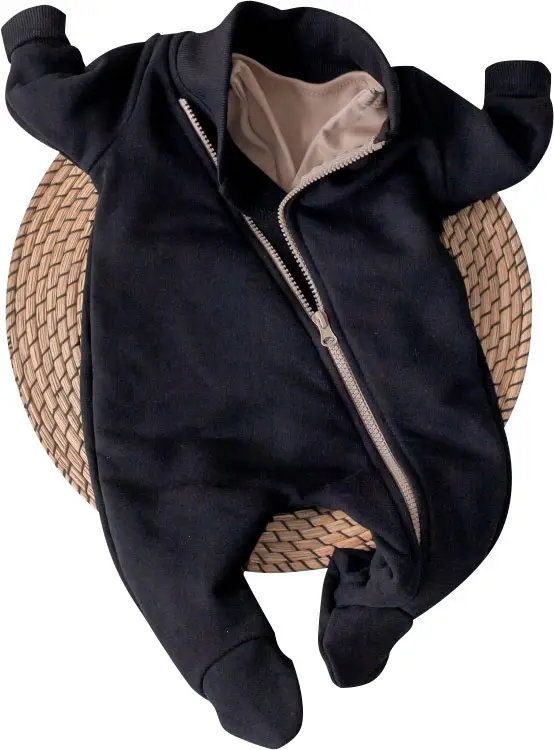 Комбинезон поддева Topolino KiDi kids, р. 18, рост 56-62 см, футер, чёрный