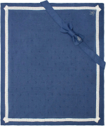 Фотография товара Вязаный комплект Luxury Baby, плед и бант, цвет синий, размер 56-62