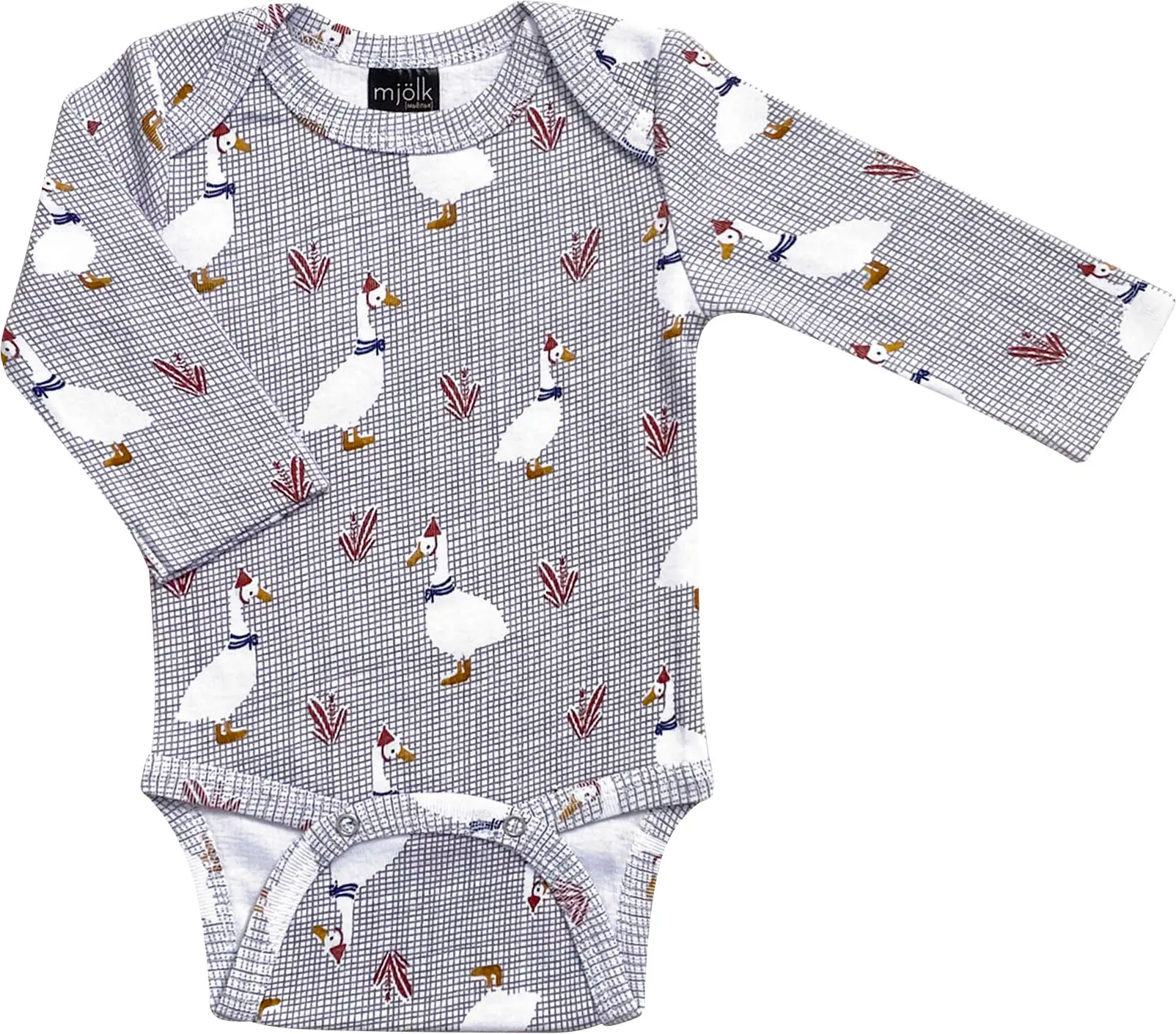 Боди Mjolk Гуси, с длинным рукавом 74