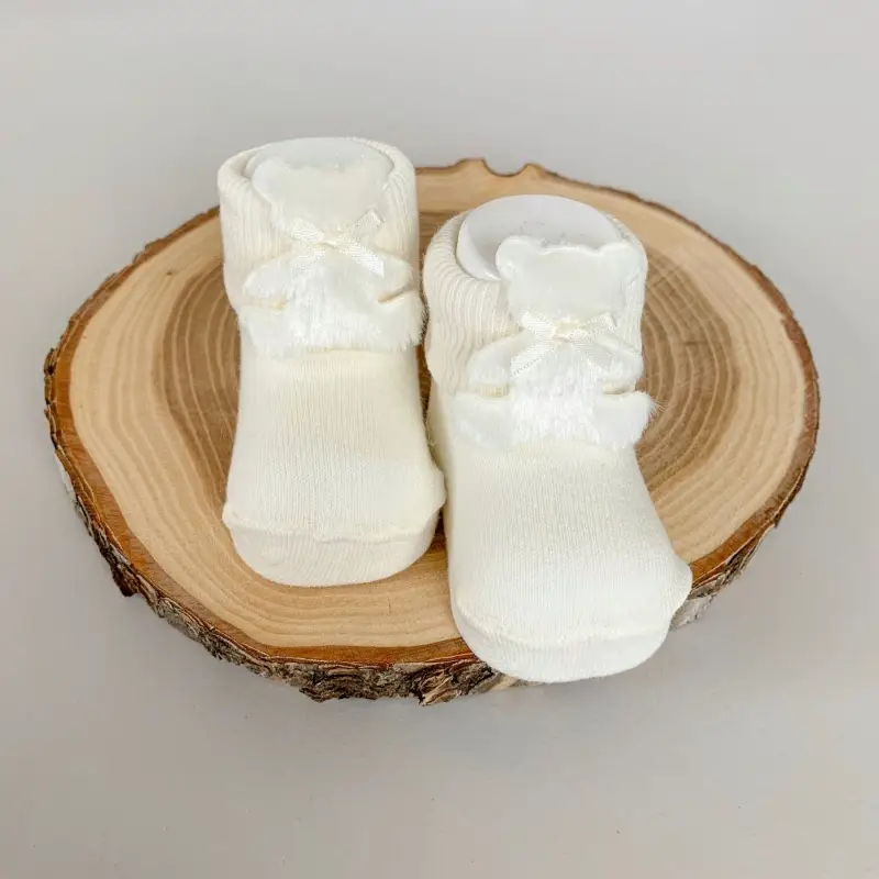 Носочки трикотажные Little Star Мишка меховой 0-3 месяцев