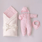 Комплект на выписку 5 предметов KiDi Новый Первый гардероб лето, розовое молоко 50-56