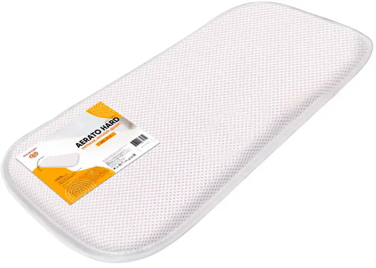 Матрасик в коляску Boom Baby Аerato hard с кантом, холлофайбер хард+ 3Д сетка, стеганый трикотаж