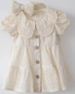Фотография товара Платье с пуговицами Наследник Выжанова, повязка в подарок, цвет натуральный, р. 6-9 мес
