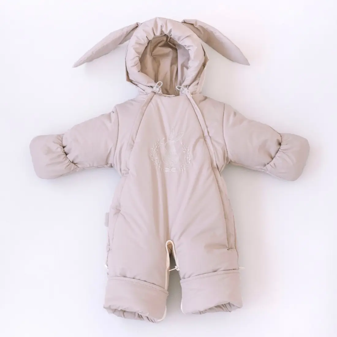 Комбинезон-трансформер KiDi Зайкин-2, с отворотами, 3 сезона, капучино 22-24, 68-80 см