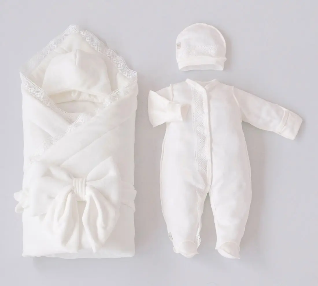 Комплект на выписку KiDi Прованс демисезонный молочный 16, 50-56 см