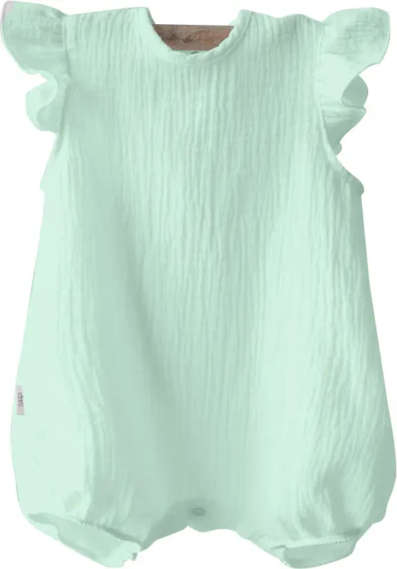 Боди с крылышками, муслин, бирюза, размер 24, рост 74-80 см