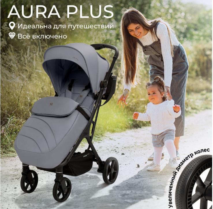 Фотография товара Прогулочная коляска Sweet Baby Aura Plus Light Grey