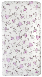 Фотография товара Простыня на резинке AmaroBaby Балерины поплин 125х75х12 см