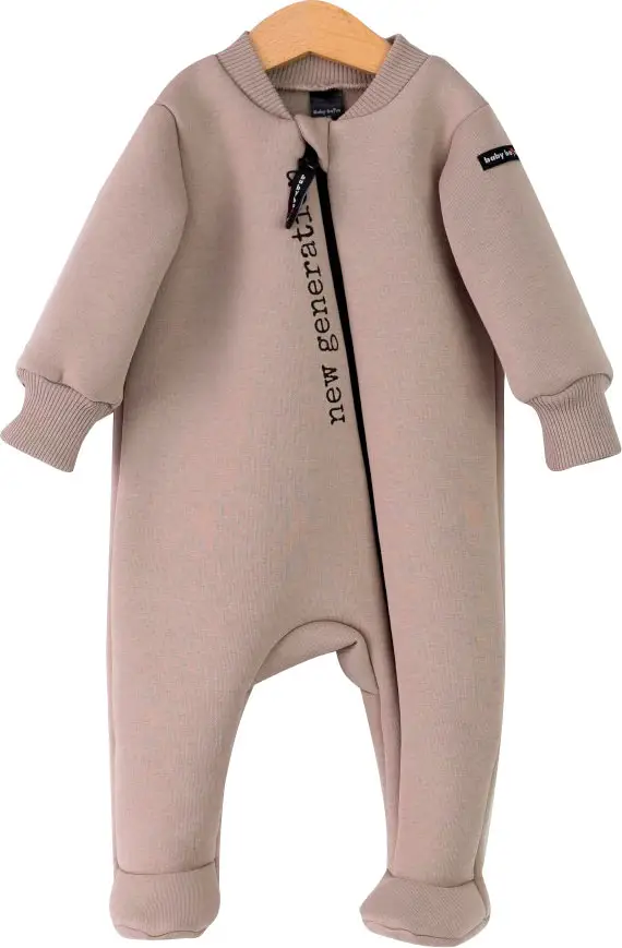 Комбинезон Baby boom на стопе, р. 62, серо-бежевый, с принтом