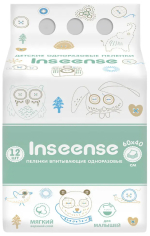 Фотография товара Пеленки детские одноразовые Inseense 12 штук 60х40 см