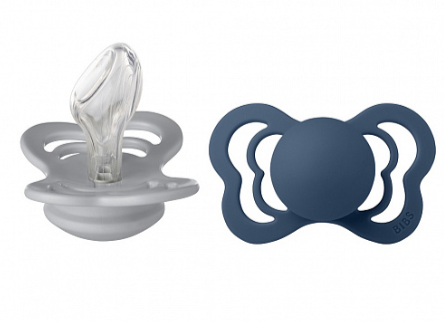 Фотография товара Набор пустышек латексных BIBS Couture, 2 шт. - Cloud/Steel Blue, 6+ мес.