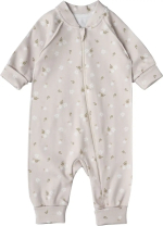 Фотография товара Комбинезон Цветы на бежевом, интерлок, белый, р. 56