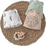 Фотография товара Шапочка легкая с отворотом и ушками KiDi Kids, Крошки Горошки, 3 шт, на 6-12 мес.