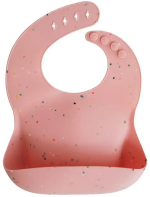 Фотография товара Силиконовый нагрудник Mushie Powder Pink Confetti