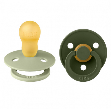 Фотография товара Набор пустышек латексных BIBS Colour, 2 шт. - Sage/Hunter Green, 18+ мес.