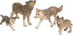 Фотография товара Набор фигурок животных Masai Mara серии Мир диких животных Семья серых волков, 4 предмета