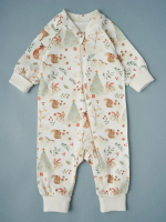 Фотография товара Комбинезон Little Star Новогодний лес интерлок крем 74 6-9 мес