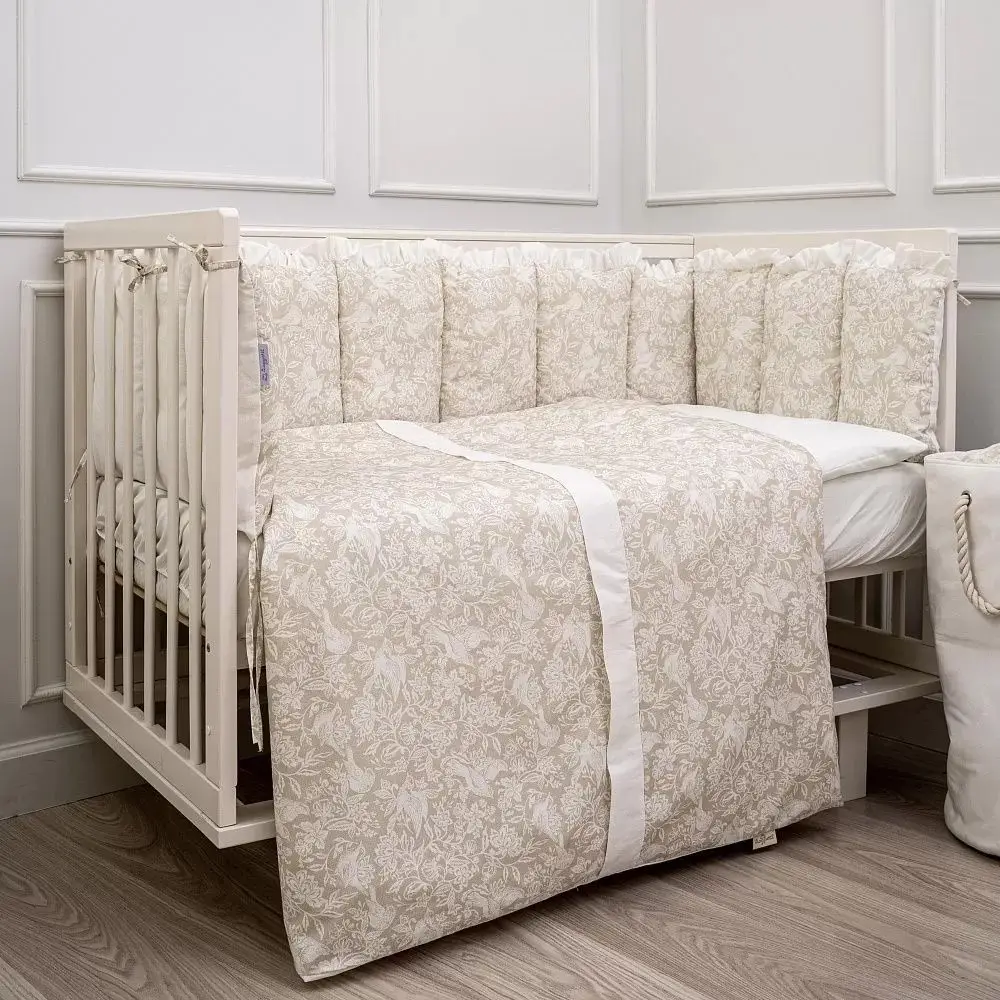 Набор для прямоугольной кроватки 6 предметов "Le Jardin", бежевый