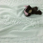 Фотография товара Плед вязаный Little Star Соты 90х90 см мятный