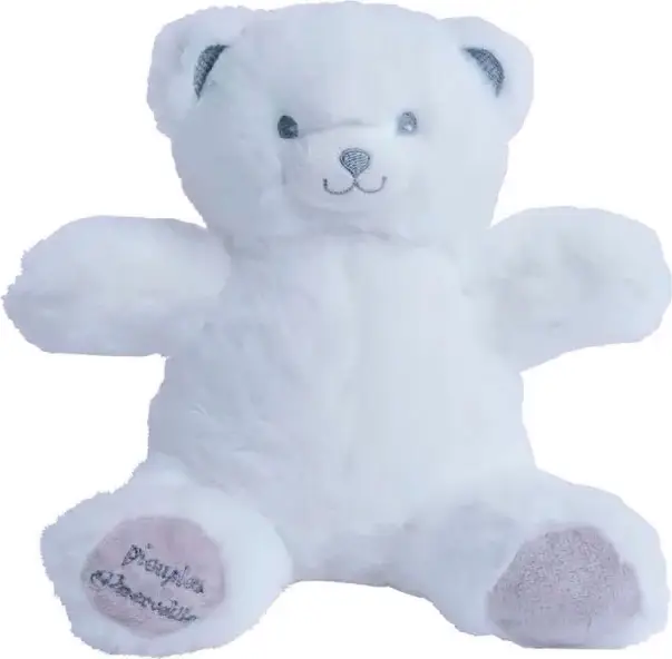 Медвежонок Гастон плюшевый белый меняет 7 цветов 20 см