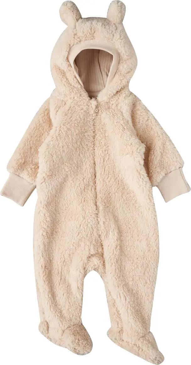 Комбинезон с капюшоном Мишка Little Star, р. 74, велсофт, бежевый